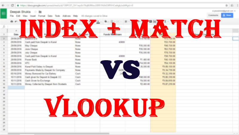 VLOOKUP hay INDEX và MATCH tốt hơn?